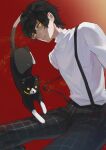  1boy absurdres cat character_request highres liw male_focus morgana_(league_of_legends) morgana_(persona_5) morgana_(school_girl_strikers) persona persona_5 simple_background solo yellow_eyes 