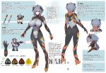  1girl absurdres artist_name ass blue_eyes blue_hair bodysuit breasts character_profile colossus_(natsukaze_shigure) covered_navel covered_nipples full_body giant giantess green_eyes hexagon_print high_heels highres huge_breasts impossible_bodysuit impossible_clothes large_breasts looking_at_viewer magical_girl multiple_views natsukaze_shigure original reference_sheet science_fiction short_hair skin_tight standing turnaround twintails variant_set 