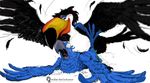  avian bird blu_(rio) duo macaw male open_mouth parrot rafael_(rio) rio sex wings 