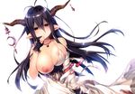  bandages blood breasts danua detexted dress granblue_fantasy horns konomi nipple_slip nipples no_bra photoshop pointy_ears transparent_png 