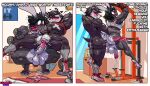  4_fingers 4_toes absurd_res anal anal_fluids anal_penetration anthro anus balls big_balls big_penis black_body black_fur black_hair blush bodily_fluids butt canid canine clothed clothing comic cum cum_string cum_while_penetrated cumshot cydennis2 deep_throat dennis_(cyds2) dialogue digital_drawing_(artwork) digital_media_(artwork) duo ejaculation english_text erection fan_character feet fellatio fingers footwear fur genital_fluids genitals grey_body grey_fur gym hair heart_symbol hi_res humanoid humanoid_feet lagomorph leaking_cum leaking_precum leporid long_ears male male/male mammal muscular muscular_arms muscular_male muscular_thighs onomatopoeia oral oral_penetration partially_clothed penetration penile penile_penetration penis penis_in_ass penis_on_balls pink_anus plantigrade precum public public_sex puffy_anus rabbit red_eyes saggy_balls saliva saliva_on_penis sandals scut_tail sex shoes short_tail sneakers sound_effects sweat sweaty_balls sweaty_butt sweaty_genitalia tail text toes topwear triceps vein veiny_penis 