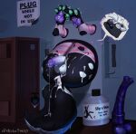 after_anal after_sex alchesmity animal_dildo animal_sex_toy anthro anus balls big_tail biped black_body black_fur bodily_fluids butt butt_focus buttplug clenched_teeth clothing countershading cum cum_drip cum_fart cum_from_ass cum_in_ass cum_inside cum_on_butt cum_on_buttplug cum_on_pawpads cum_on_tail cum_string curling_toes detailed_background digitigrade dildo dresser dripping emanata english_text equine_dildo excessive_bodily_fluids excessive_genital_fluids excessive_precum feet floor fur furniture genital_fluids genitals glans green_pawpads hair half-erect handle hi_res humanoid_genitalia humanoid_penis inner_ear_fluff inside jug leaking_cum leaking_precum legwear long_hair lube_bottle lying male mammal mephitid multicolored_penis on_back open_mouth paper pawpads penis pink_clothing pink_legwear pink_thigh_highs plug_(sex_toy) precum precum_drip precum_on_tail precum_string purple_anus purple_nose purple_pawpads purple_penis sex_toy shaded sign skunk solo spiral spiral_eyes spots tail teeth text thigh_highs through_wall tonyskoonk torn_clothing tuft two_tone_penis two_tone_tail white_balls white_hair white_inner_ear white_inner_ear_fluff white_penis white_spots wood wood_floor