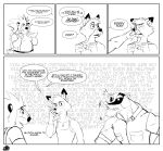 2023 angry anthro badger bottomwear canid canine canis clothing comic dialogue digital_media_(artwork) disney distracted elderly elderly_anthro elderly_male english_text exclamation_point eyes_closed face_punch fist fox fur group hair hand_on_nose hi_res hunter-husky looking_at_another looking_away male mammal monochrome mr._digger_(fath) muscular muscular_anthro muscular_male mustelid musteline overalls pants porcupine porcupine_(fath) pose punch question_mark red_fox rodent sharp_teeth shirt signature smile speech_bubble standing t-shirt tail tank_top teeth text the_fox_and_the_hound tod_(tfath) topwear trio true_fox