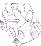 anal anal_penetration anthro anthro_penetrating aogami beast_boy bed bodily_fluids canid canine canis cum cum_inside cum_on_leg dc_comics duo ejaculation face_in_pillow furniture garfield_logan genital_fluids genitals hand_on_ankle hand_on_leg hi_res hiding_face human human_on_anthro human_penetrated humanoid humanoid_genitalia humanoid_penis interspecies knotting lying male male/male mammal mythological_canine mythological_creature mythology on_side penetration penis persona_(series) persona_5 ryuji_sakamoto werecanid werecanine werecreature werewolf wolf