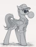  aviator candy clothed clothing cutie_mark ear_piercing equine eyelashes fan_character feathered_wings feathers feral food fur greyscale gum hair hooves mammal monochrome my_little_pony pegasus piercing simple_background sketch solo white_background wings yakovlev-vad 