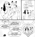 2023 anthro blood blush blush_lines bodily_fluids bottomwear boxing boxing_gloves canid canine canis championship_belt clothing comic copper_(tfath) dialogue digital_media_(artwork) disney domestic_dog drinking_straw duo english_text exclamation_point fox fur hair half-closed_eyes handwear happy heart_locket heart_symbol hi_res holding_locket holding_object hunter-husky hunting_dog locket looking_at_another looking_at_object male male/male mammal monochrome muscular muscular_anthro muscular_male narrowed_eyes nosebleed pecs question question_mark red_fox romantic romantic_couple scent_hound shirt shorts signature smile speech_bubble sport surprise surprised_expression t-shirt text the_fox_and_the_hound tod_(tfath) topwear true_fox