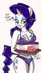  &lt;3 2016 anthro anthrofied bedroom_eyes blue_eyes bra breasts cake cleavage clothed clothing dialogue english_text equine female food friendship_is_magic hair half-closed_eyes horn mammal my_little_pony newyorkx3 panties purple_hair rarity_(mlp) seductive solo text underwear unicorn 