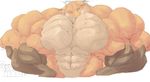  2014 abs biceps big_biceps brown_fur canine colored digital_drawing_(artwork) digital_media_(artwork) fox front_view fur green_eyes hyper hyper_muscles inside light macro mammal multicolored_fur muscular nude orange_fur pecs schwartzgeist shaded standing tan_fur toony triceps 