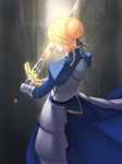  absurdres armor armored_dress artoria_pendragon_(all) blonde_hair excalibur fate/stay_night fate_(series) fork_(357022) from_above from_behind highres saber solo type-moon 