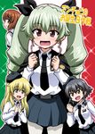  anchovy anzio_school_uniform blush cape carpaccio clenched_hands commentary_request cover cover_page doujin_cover drill_hair flag_background girls_und_panzer hands_together italian_flag italy ken_(haresaku) military military_uniform multiple_girls necktie nishizumi_miho ooarai_school_uniform open_mouth pantyhose pepperoni_(girls_und_panzer) pleated_skirt school_uniform serafuku skirt translated twin_drills uniform white_legwear 