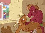  2016 anthro anthrofied apple_bloom_(mlp) applejack_(mlp) bale_of_hay barn big_macintosh_(mlp) blush breasts brother brother_and_sister cowboy_hat cutie_mark equine ethanqix female freckles friendship_is_magic hat horse incest male male/female mammal my_little_pony nipples nude pony sex sibling sister stealth_sex tail_wraps wraps 