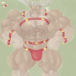  2014 abs bell biceps big_biceps brown_fur cervine christmas clothed clothing colored digital_drawing_(artwork) digital_media_(artwork) eyes_closed front_view fur green_background hands_on_hips holidays hyper hyper_muscles jingle_bells light mammal manly muscular pecs pinup portrait pose quads red_clothing reindeer schwartzgeist serratus shaded simple_background skimpy smile snout solo standing thong three-quarter_portrait toony topless triceps 