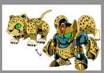  beast_wars cheetah cheetor directional_arrow fangs green_eyes insignia kamizono_(spookyhouse) maximal mecha no_humans oldschool robot smile solo transformers 