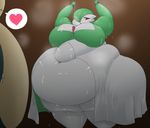  ambiguous_gender belly big_belly big_breasts breasts female gardevoir hyper hyper_belly nintendo obese overweight pok&eacute;mon raised_arm restraints snorlax sweat unknown_artist video_games weight_gain 