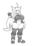  anthro big_breasts breasts canine clothing female mammal matospectoru meribeth smile solo store thick_thighs 