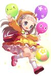  :d ahoge bag ball balloon bangs blue_eyes blunt_bangs child dress full_body handbag hat highres irin_(soccer_spirits) light_brown_hair mary_janes official_art open_mouth outstretched_arms pink_footwear running shoes smile soccer_ball soccer_spirits socks solo standing transparent_background white_legwear windy4th yellow_dress yellow_hat 