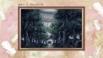  abe_yoshitoshi artist_request border brown_border building check_artist feathers haibane_renmei highres no_humans official_art ornate_border path pink_border production_art scenery third-party_source translation_request tree white_feathers 