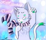  &lt;3 2016 birthday blush cat cute feline mammal paws scarf senz text tongue 