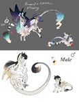 ambiguous_gender black_hair duo earthsong9405 equine eyebrows fan_character feathered_wings feathers feral grey_background hair hooves horn long_tail male mammal model_sheet my_little_pony nude pegasus simple_background smile standing white_background white_feathers winged_unicorn wings young 