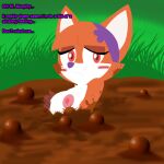  1:1 anonymous_artist breasts bubble canid canine erotic_play female grass hi_res mammal mud murphy_and_mitzi plant quicksand sinking solo vivian_(ajmarekart) 