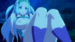  1girl animated animated_gif breasts large_breasts legs long_hair night nipples panties queen&#039;s_blade queen&#039;s_blade_grimoire sitting solo spread_legs tina_(queen&#039;s_blade) 