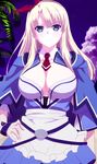  1girl alicia_(queen&#039;s_blade) blonde_hair breasts dress highres large_breasts long_hair queen&#039;s_blade smile solo standing stitched white_panties 
