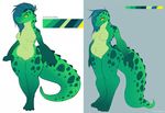  anthro breasts crocodile crocodilian featureless_breasts featureless_crotch female geekidog looking_at_viewer model_sheet nude reptile scalie slightly_chubby smile solo standing thick_thighs wide_hips 