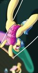 2016 anus blush clothed clothing earth_pony equine female feral friendship_is_magic fur hair horse looking_at_viewer looking_back mammal my_little_pony pony purple_eyes pussy solo stargazer tan_fur trapeze trapeze_star_(mlp) 