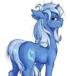  blue_fur blue_hair cutie_mark equine eyelashes female feral friendship_is_magic fur hair horn madhotaru mammal my_little_pony nude purple_eyes simple_background solo standing trixie_(mlp) unicorn white_background 