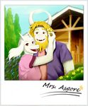  asgore_dreemurr beard boss_monster caprine clothing day duo etfish5355138 facial_hair flower fur goat horn log_cabin long_ears mammal plant sea_sausage shirt toriel tree undertale video_games white_fur 