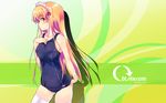  blue_swimsuit dille_blood dlsite.com green_background highres one-piece_swimsuit refeia school_swimsuit single_vertical_stripe swimsuit thighhighs wallpaper white_legwear 