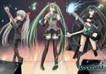  black_rock_shooter black_rock_shooter_(character) guitar hatsune_miku kooh vocaloid 