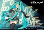  aqua_hair closed_eyes detached_sleeves hatsune_miku long_hair music necktie redjuice singing skirt solo thighhighs twintails very_long_hair vocaloid zettai_ryouiki 