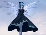  blue_eyes blue_hair cirno cloud highres ice older rexlent short_hair sky solo touhou wings 