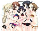  akiyama_mio ass bikini black_hair blonde_hair blush breast_press breasts brown_eyes brown_hair butt_crack closed_eyes floral_print frilled_swimsuit frills group_hug hair_ornament hairband hairclip hirasawa_yui hug k-on! kotobuki_tsumugi large_breasts long_hair lowleg lowleg_bikini multiple_girls nakano_azusa navel one-piece_swimsuit one_eye_closed open_mouth polka_dot polka_dot_bikini polka_dot_swimsuit saiya short_hair smile splashing striped striped_bikini striped_swimsuit swimsuit tainaka_ritsu thigh_gap water yuri 