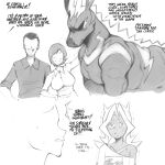  @_@ body_markings dark_skin father_and_daughter highres husband_and_wife implied_bestiality implied_cheating_(relationship) monochrome nervous_sweating pokemon pokemon_(creature) pokephilia saltyxodium simple_background spiked_hair sweat zebstrika 