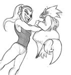  2016 alphys anthro blush cute duo female fish lizard marine mickeymonster reptile scalie smile undertale undyne video_games 