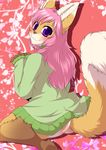  ambiguous_gender anthro blush bottomless butt canine clothed clothing fox looking_at_viewer looking_back lovelesskiax mammal smile 