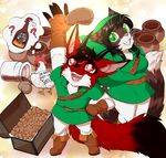  anthro avian bird canine chicken clothed clothing feline female feral fox group lovelesskiax male mammal remmmy smile standing 