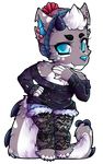  ambiguous_gender anthro canine chibi clothed clothing demon hybrid looking_at_viewer lovelesskiax mammal smile solo standing 