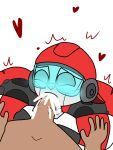 absurd_res alien anthro blue_blush blush bodily_fluids cum cum_in_mouth cum_inside cum_spray cybertronian doveylove124 duo eyes_closed face_fucking genital_fluids hasbro heart_symbol hi_res irrumatio machine male male/male medic medix_(transformers) oral penile penis_in_mouth robot sex takara_tomy transformers transformers:_rescue_bots_academy transformers_aligned_continuity whimper