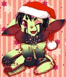  anthro chibi christmas hat holidays looking_at_viewer lovelesskiax male nude santa_hat smile solo unknown_species 