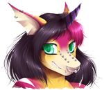  ambiguous_gender anthro dragon ear_piercing facial_piercing horn looking_at_viewer lovelesskiax nose_piercing piercing smile solo 