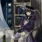  1other androgynous bare_legs bilingual_commentary bilingual_text black_hat black_shirt bookshelf chair closed_mouth coattails collared_shirt commentary cowboy_shot curtains dot_nose english_commentary english_text frilled_headwear frilled_shorts frills full_moon hair_between_eyes hat highres hood hood_down hooded_jacket indoors jacket len'en long_sleeves mid-autumn_festival mixed-language_commentary mixed-language_text mob_cap moon night on_chair other_focus puffy_shorts purple_eyes purple_hair purple_jacket shirt shitodo_kuroji short_hair shorts sitting smirk solo study_(room) twitter_username white_shorts wide_sleeves window yancao_(pixiv_103434280) yarn yarn_ball zipper 