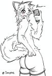 absurd_res butt felid feline femboy hi_res male mammal rawr selfie soapxxi solo standing