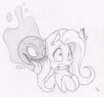  ! ambiguous_gender dfectivedvice duo equine eyelashes female fluttershy_(mlp) friendship_is_magic fur gastly hair hooves mammal my_little_pony nintendo open_mouth pok&eacute;mon simple_background sketch teeth tongue video_games white_background 