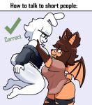  anthro bat bat_ears bat_wings big_breasts bnuyu_(lornalla) breasts brown_hair clothing duo eyewear female fur glasses hair hi_res holding_another holding_up_other_character lagomorph leporid lornalla mammal membrane_(anatomy) membranous_wings orange_body orange_fur rabbit rabbit_ears scut_tail short_tail sweater tail thick_thighs topwear white_body white_fur wings 