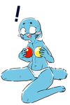  ! anthro blue_fur camel_toe cartoon_network cat clothed clothing covering_chest embarrassed feline female fur mammal nicole_watterson nude panties simple_background solo sweat the_amazing_world_of_gumball topless underwear white_background 