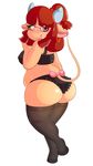  belly bovine bow butt cattle clothing cowgirl_(disambiguation) cute_underwear from_behind_position legwear looking_back mammal miss_moosie miss_moosie(artist) panties sex slightly_chubby stockings underwear 