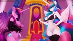  16:9 2016 anthro anthrofied big_breasts bottomless bra breasts chair clothed clothing cutie_mark duo equine feathered_wings feathers female friendship_is_magic hair hair_over_eye hi_res horn inside legwear long_hair looking_at_viewer mammal multicolored_hair my_little_pony princess_cadance_(mlp) princess_celestia_(mlp) pussy thigh_highs throne underwear wallpaper winged_unicorn wings zolombo 